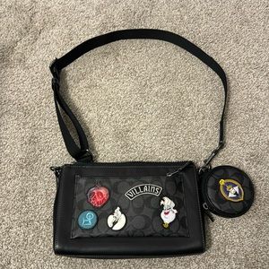 Disney X Coach Holden Villains Crossbody In Signature Canvas With Patches